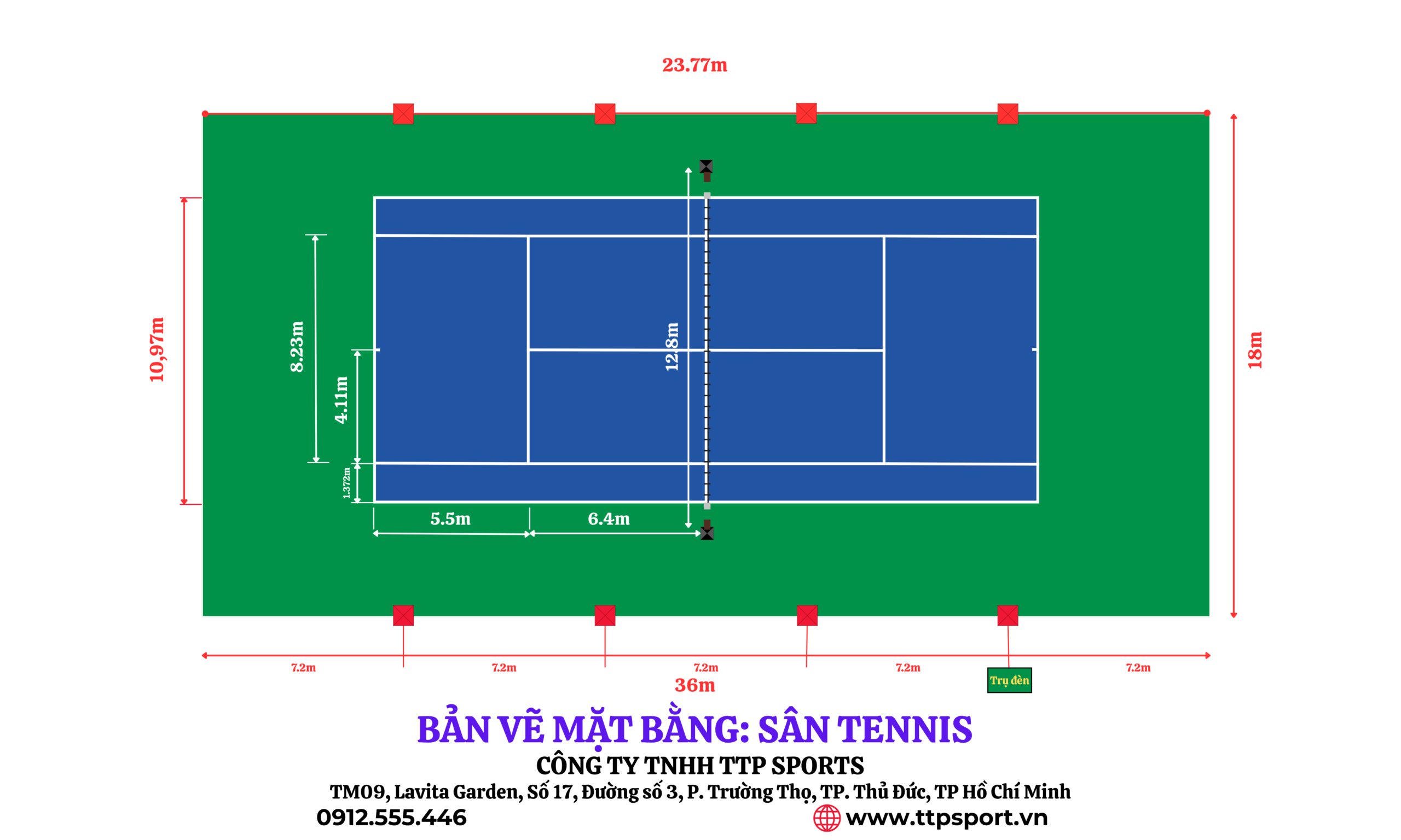 Sân tennis chuẩn